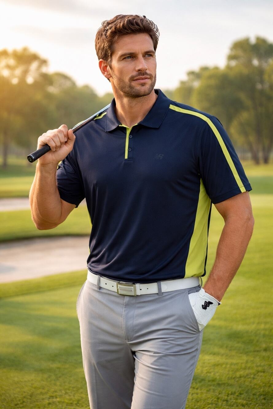 New Balance Polo Shirt Mens XXL Blue Momentum Golf ProDry Performance Athletic